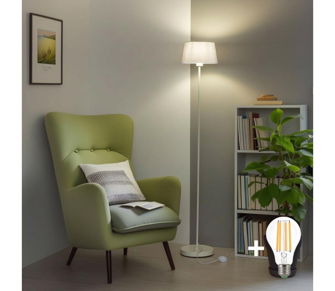 Brilagi - LED Stojací lampa CERIA 1xE27/40W/230V pr. 30 cm bílá EG300182+EG781035