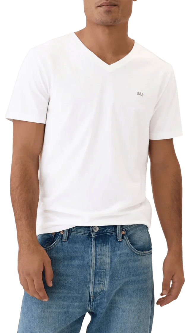 Triko GAP GAP Micro Logo V-Neck