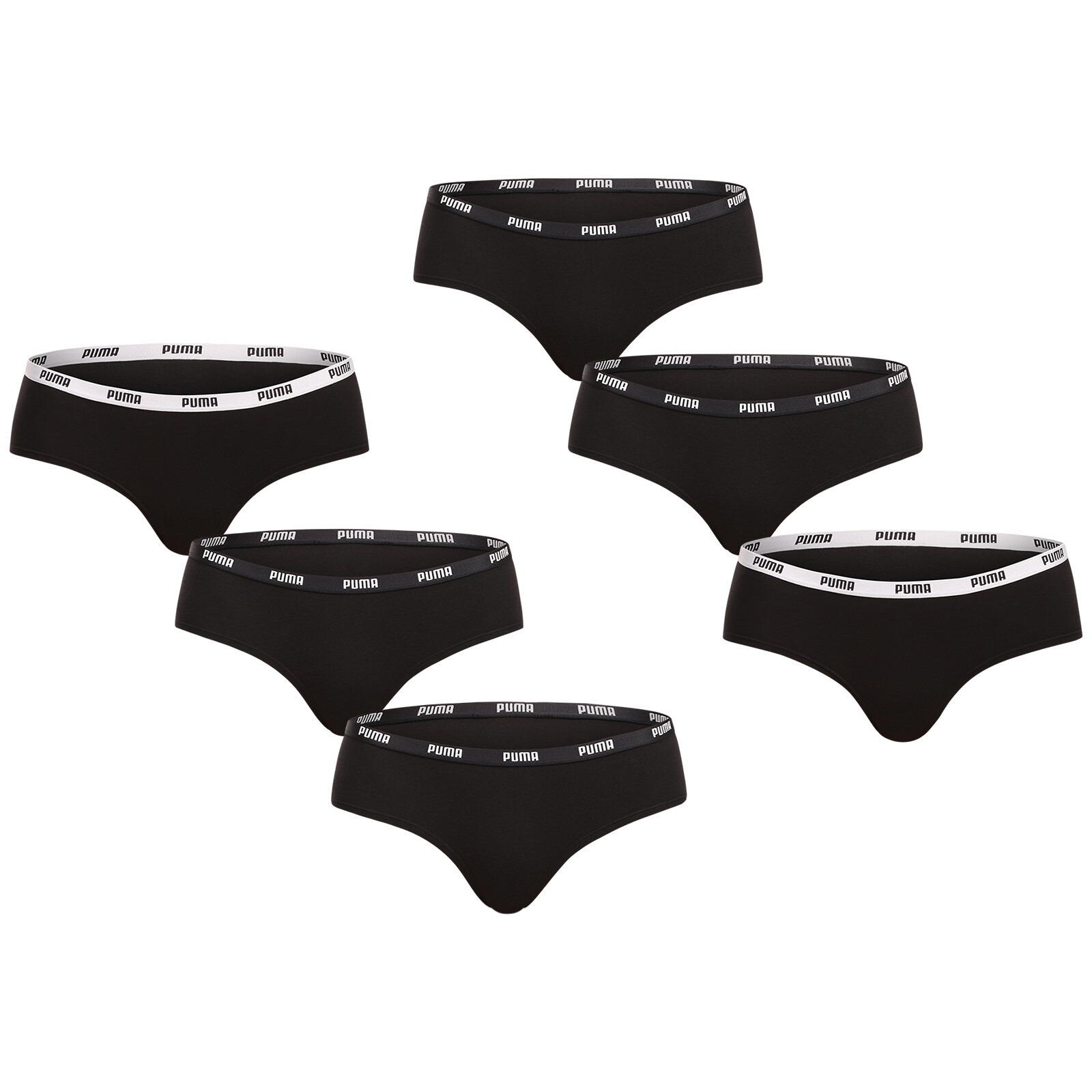 6PACK dámské kalhotky Puma černé (701218976 001) XL