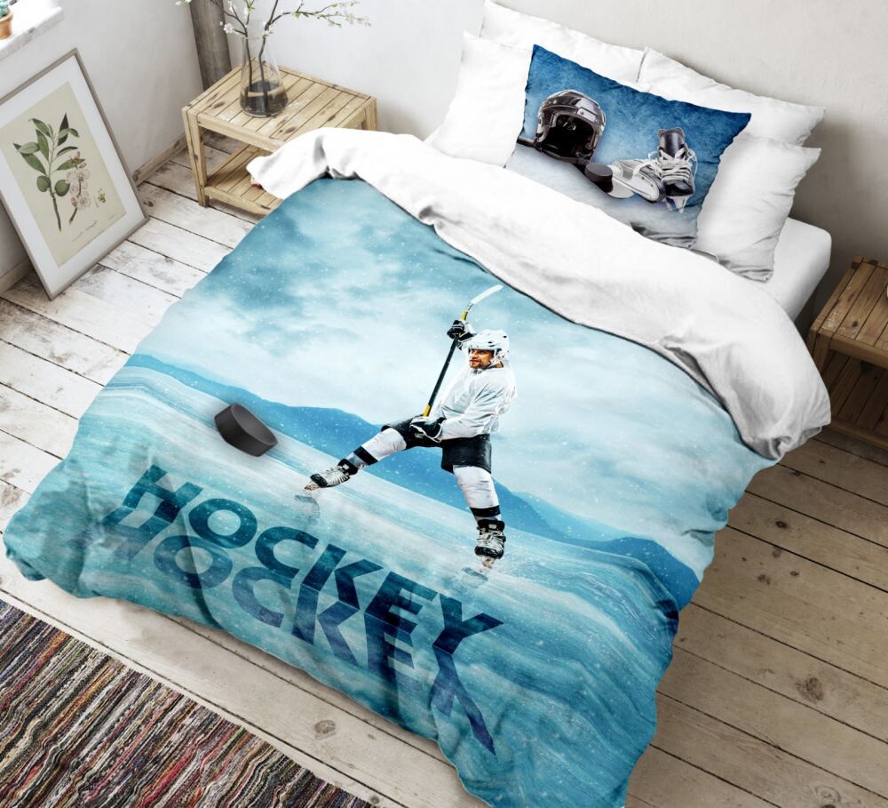 Kvalitex Bavlněné povlečení 140x200 + 70x90 cm - Hokej