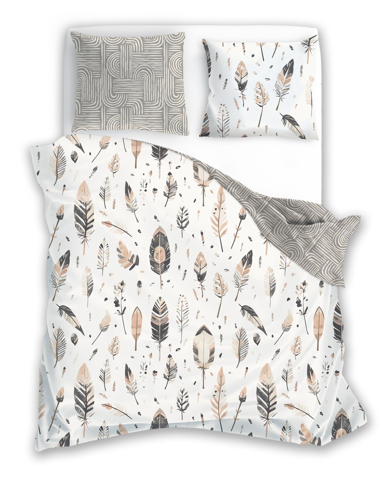 FARO Bavlněné saténové povlečení 140x200 + 70x90 cm - Boho 007