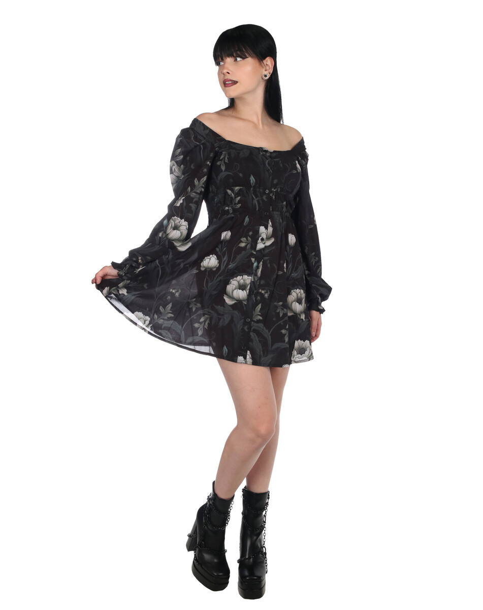 šaty dámské KILLSTAR - Ivory's Chorus - Black/Ivory XS