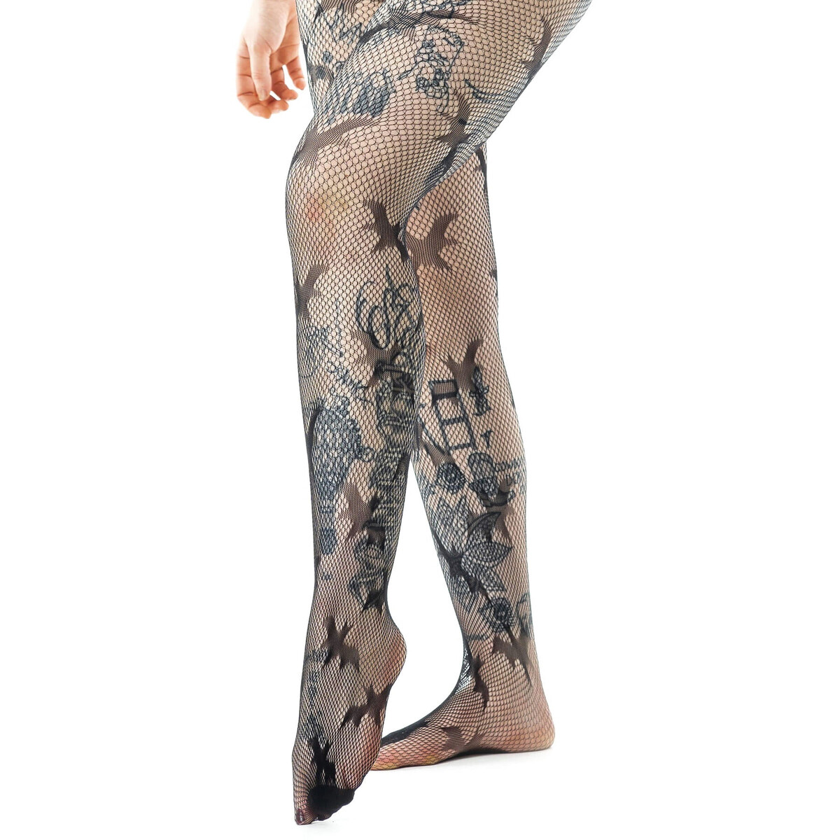 punčocháče POIZEN INDUSTRIES - Nocturne - Black S-XXL