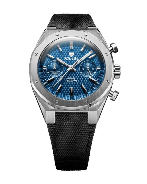 Nivada Grenchen F77 Chrono Mecaquartz Blue 38 mm - Canvas Strap