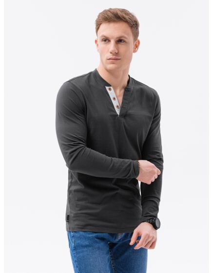 Pánský hladký dlouhý rukáv GREER tmavě šedý