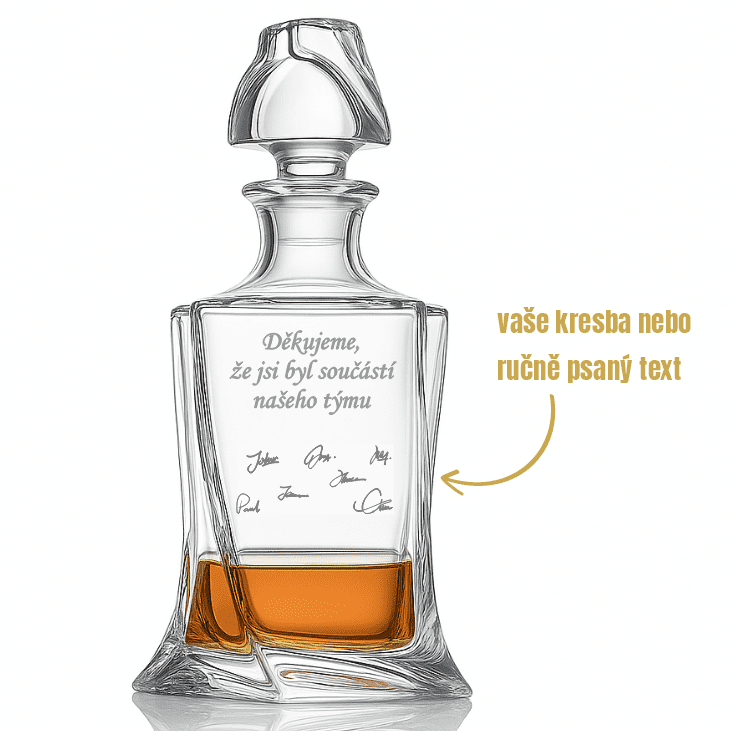 Dekorant Karafa na whisky Quadro s ručně psaným textem nebo obrázkem Quadro 770 ml