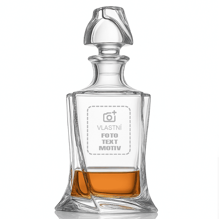 Dekorant Karafa na whisky Quadro s vlastním motivem 770 ml 1KS