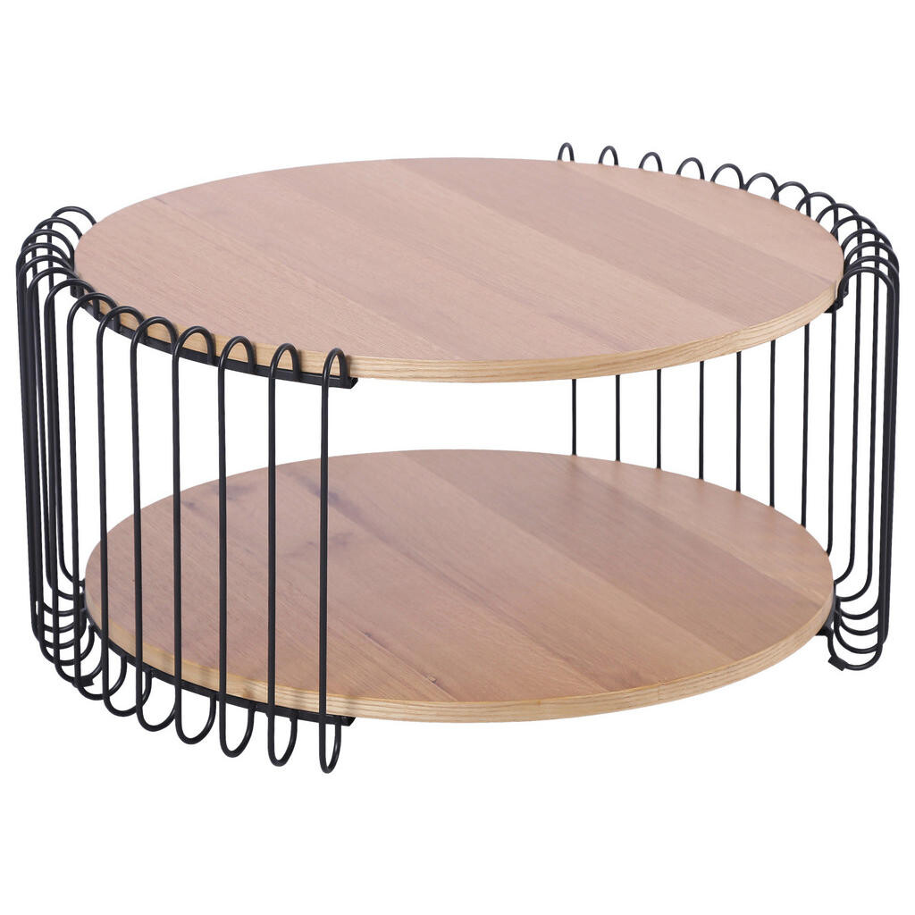 Stylife KONFERENČNÍ STOLEK, černá, barvy dubu, dřevo, kov, kompozitní dřevo, 80/80/38 cm