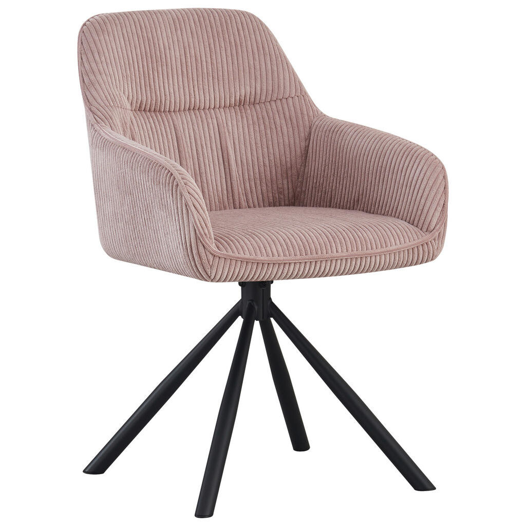 Carryhome ŽIDLE S PODRUČKAMI, železo, manšestr, růžová, černá