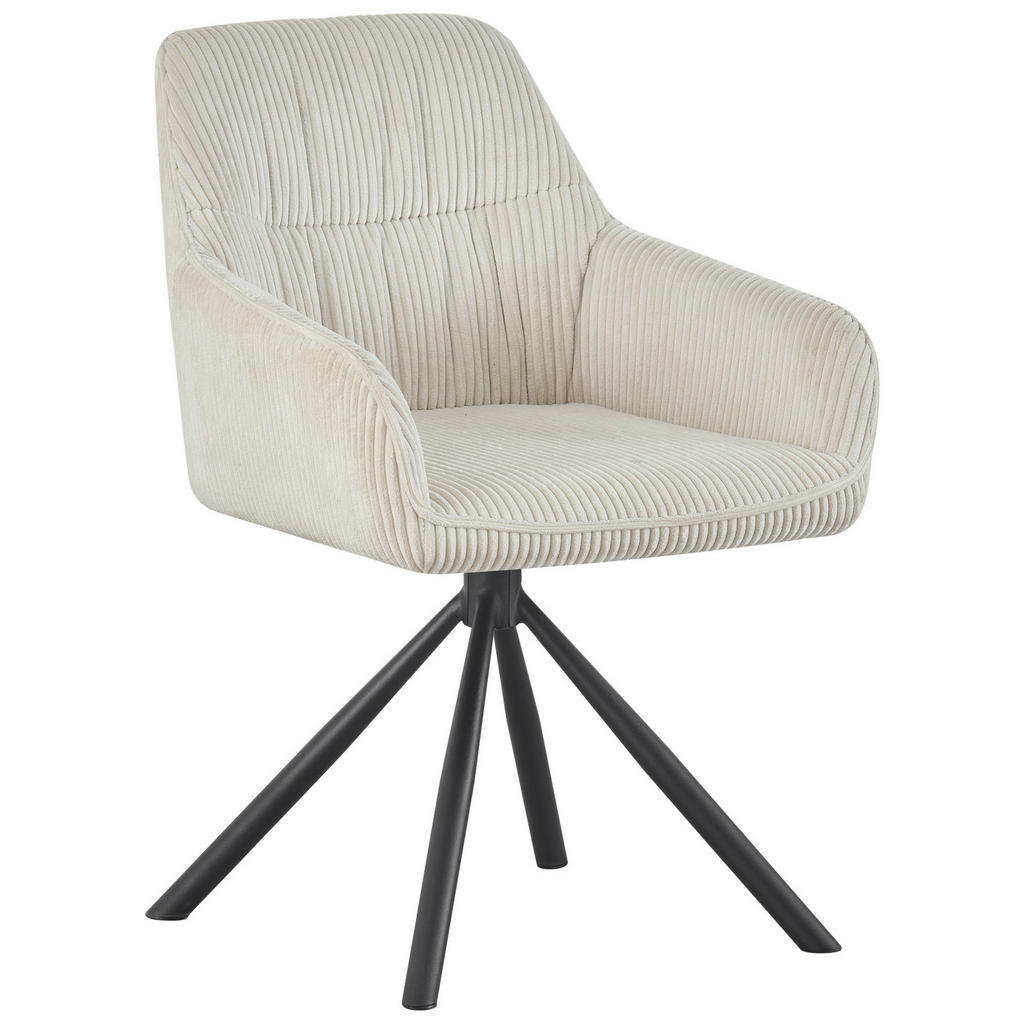 Carryhome ŽIDLE S PODRUČKAMI, železo, manšestr, černá, béžová