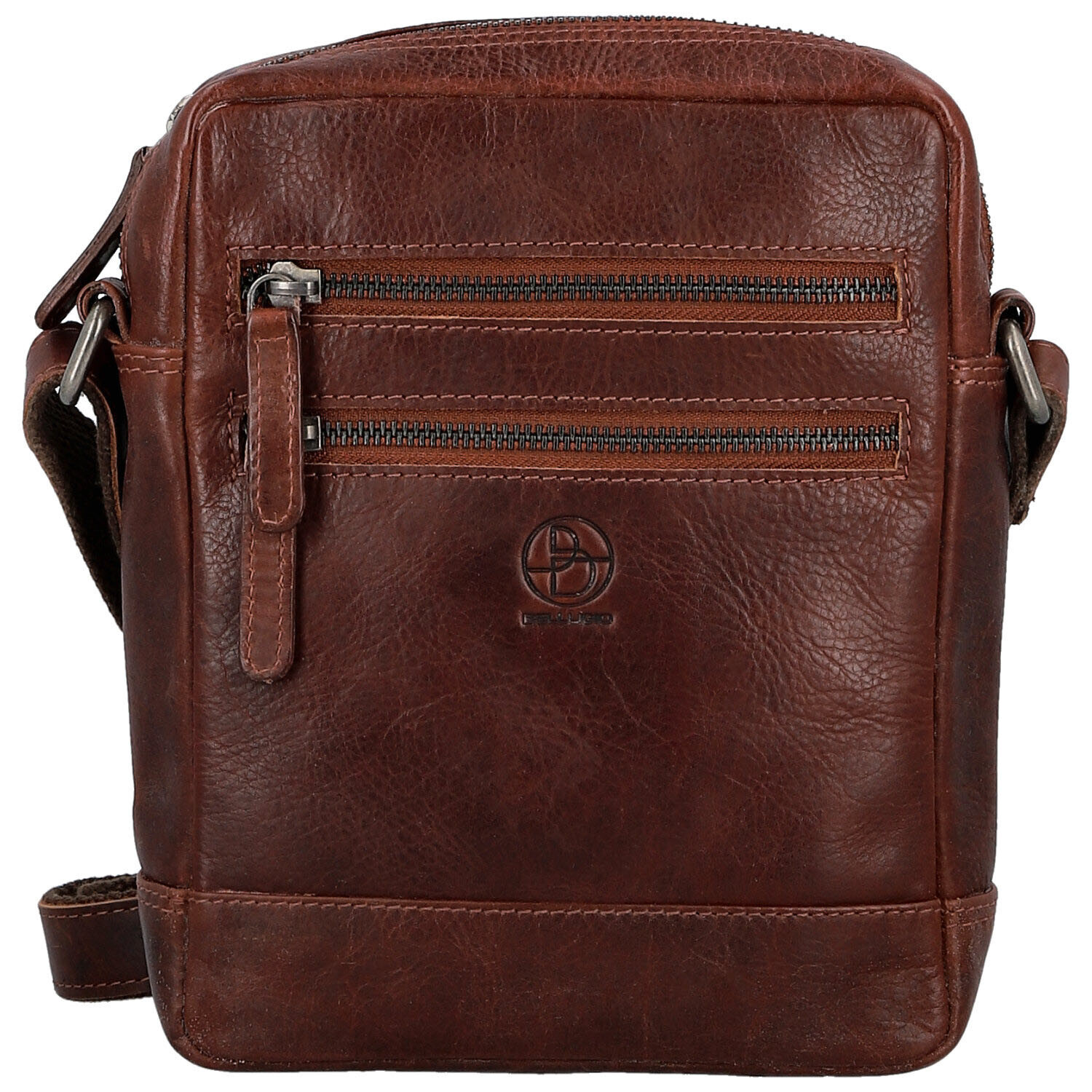 Pánská kožená crossbody taška tmavě hnědá - Bellugio Tiber hnědá