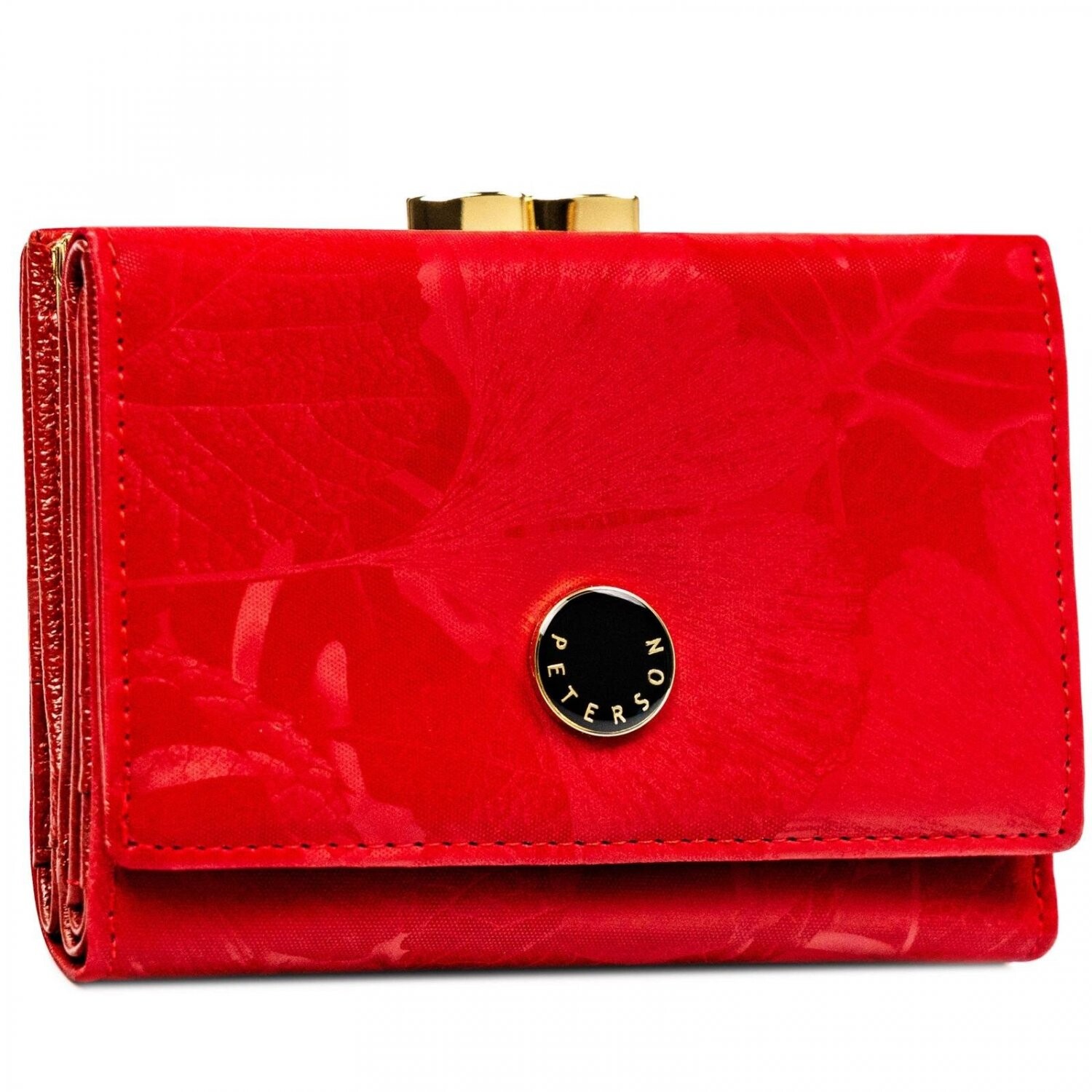 Dámská koženkovo/kožená peněženka červená - Peterson Keriet červená