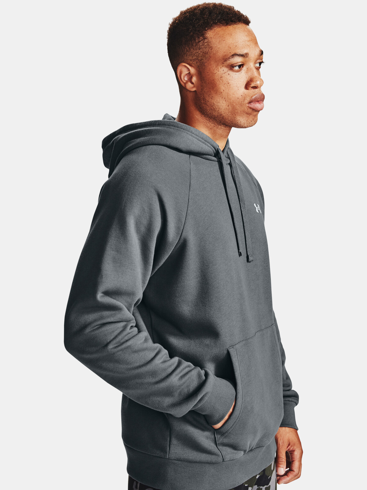 Under Armour Mikina UA Rival Cotton Hoodie-GRY - Pánské