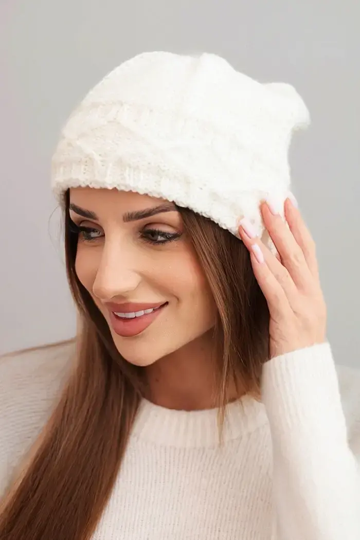 Dámská zimní čepice Kesi K481 ecru