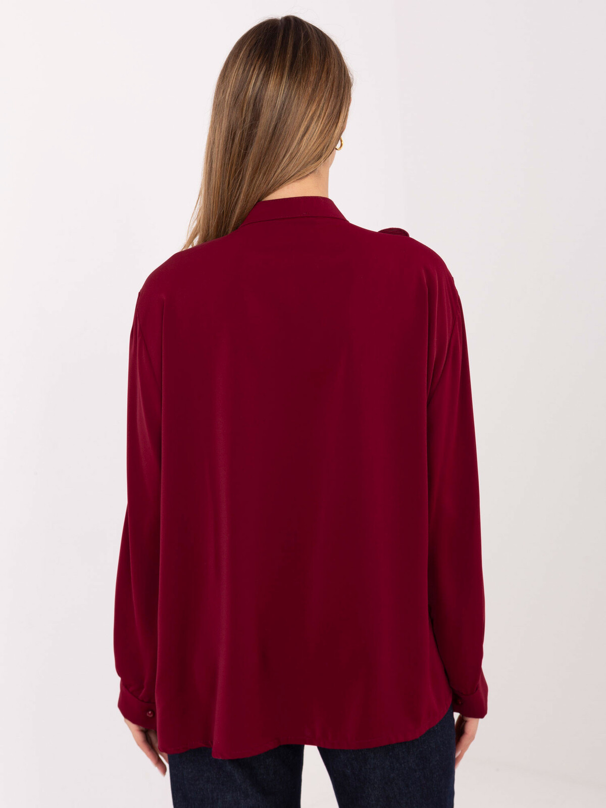 Bordová košile s volány