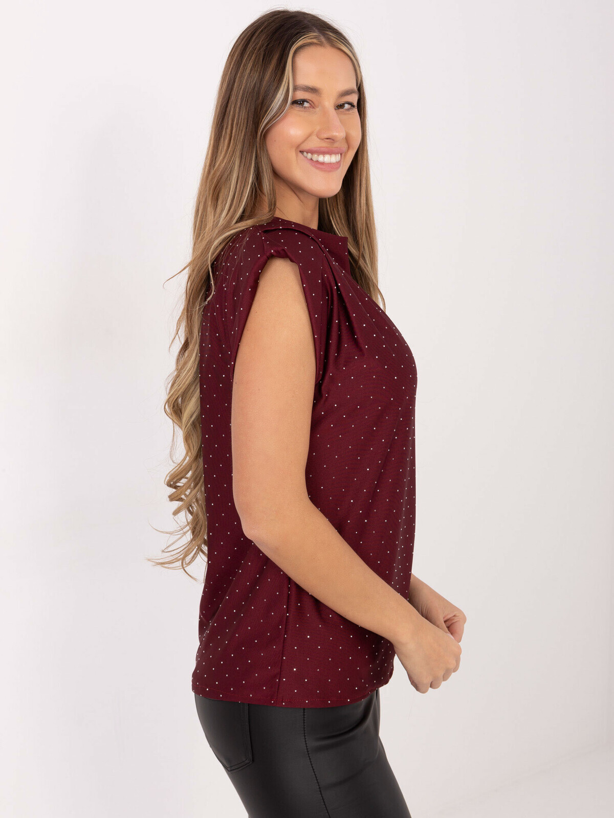 Bordová vzorovaná halenka