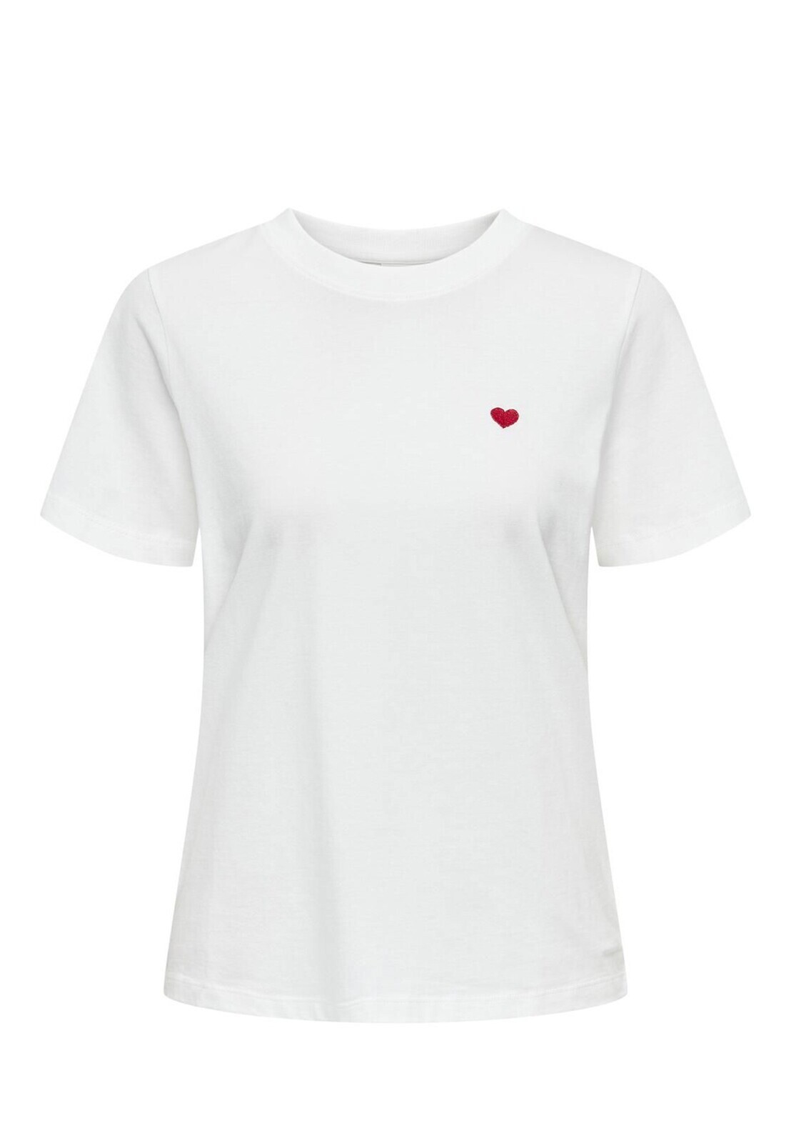 Bílé tričko s červeným srdíčkem