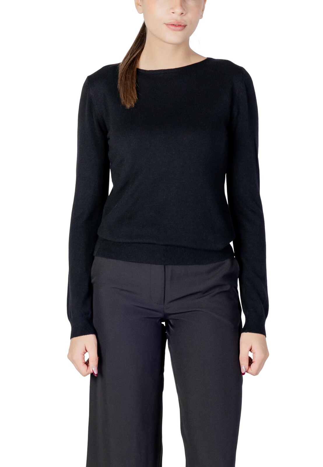 Černý basic svetr s dlouhým rukávem