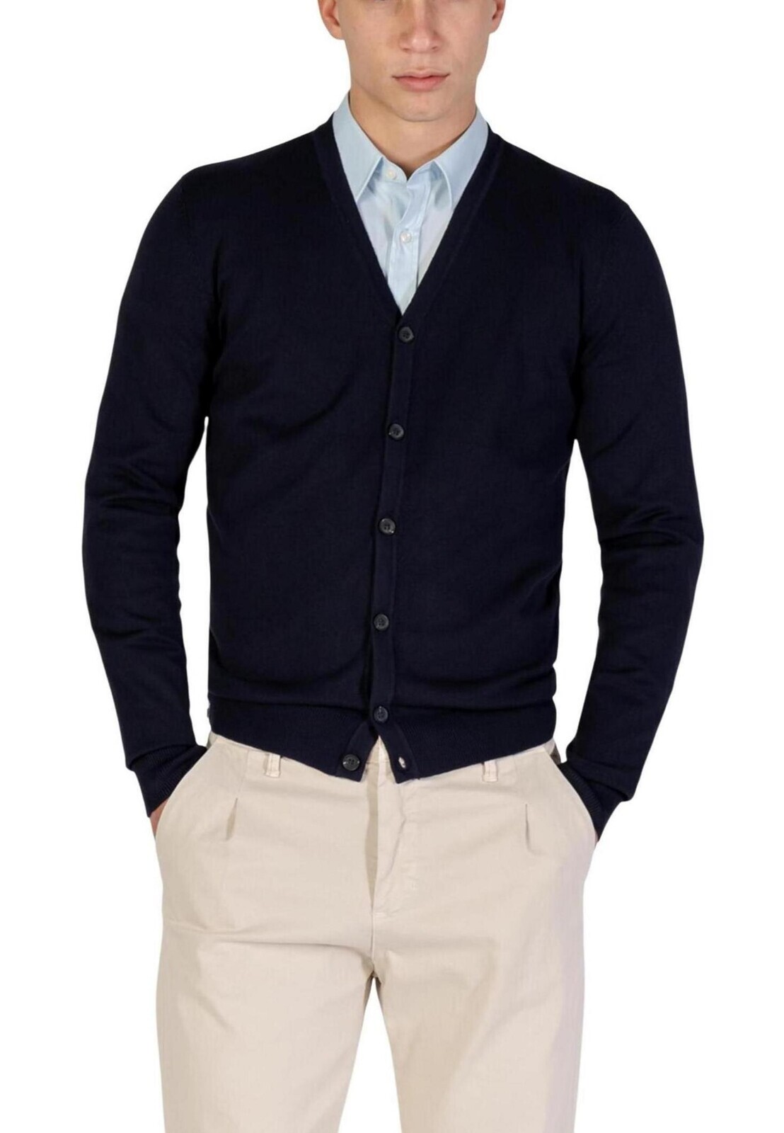 Pánský cardigan s výstřihem do V