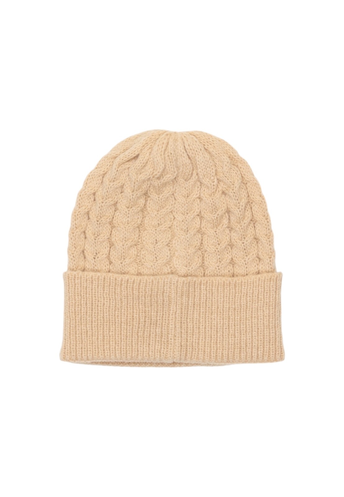 Béžová pletená čepice