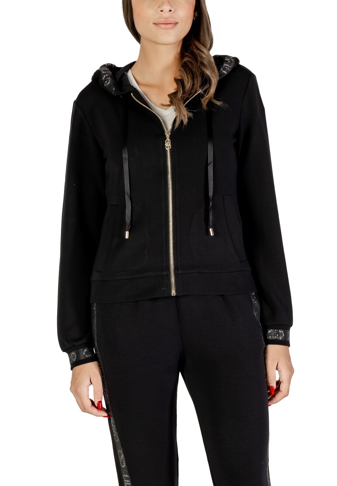 Liu Jo černá mikina s kapucí