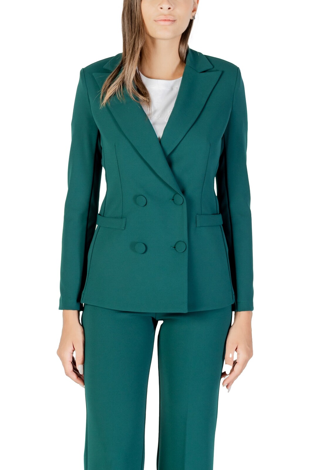 Dámský zelený komplet sako a kalhoty