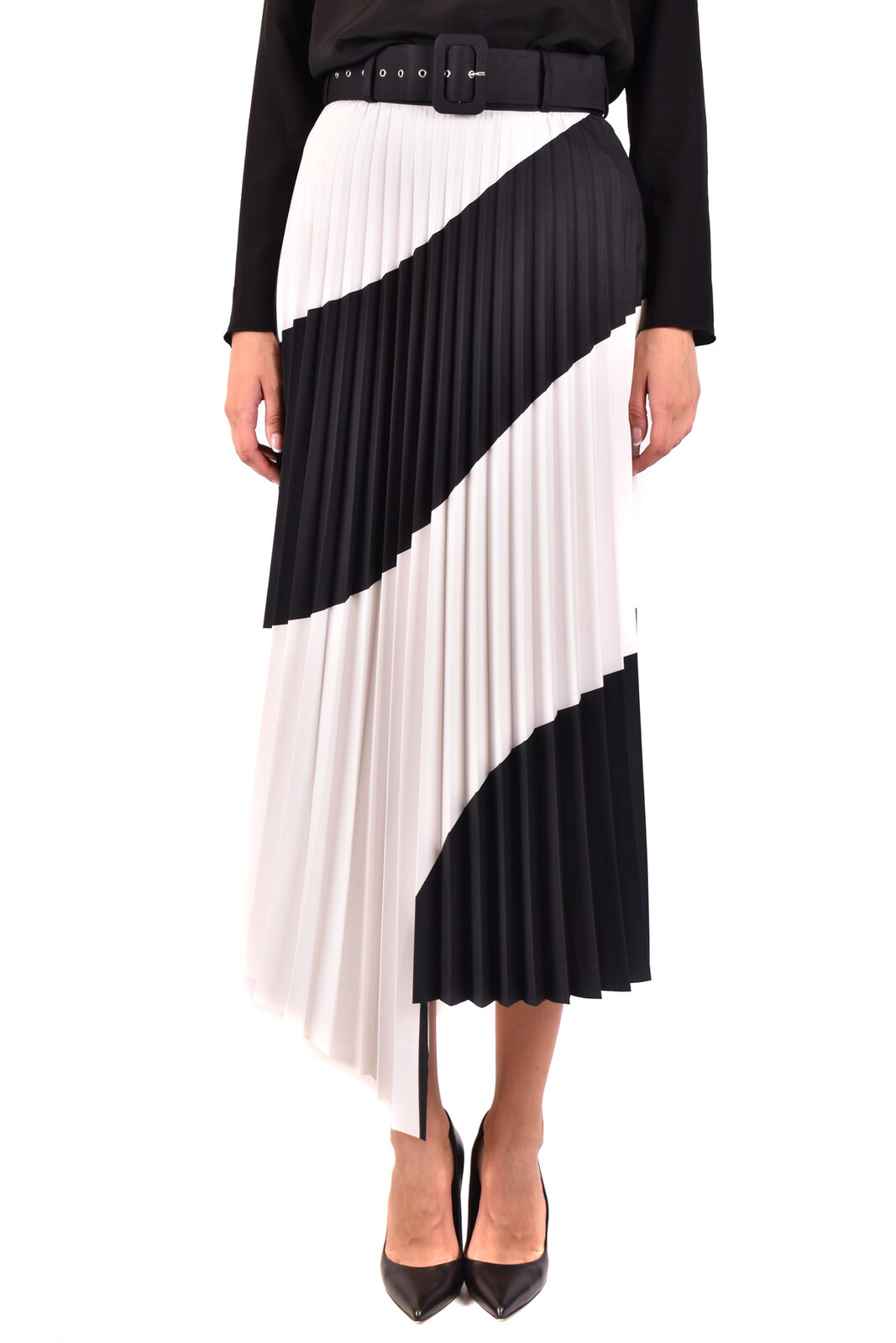 Plisovaná sukně v černo-bílé kombinaci