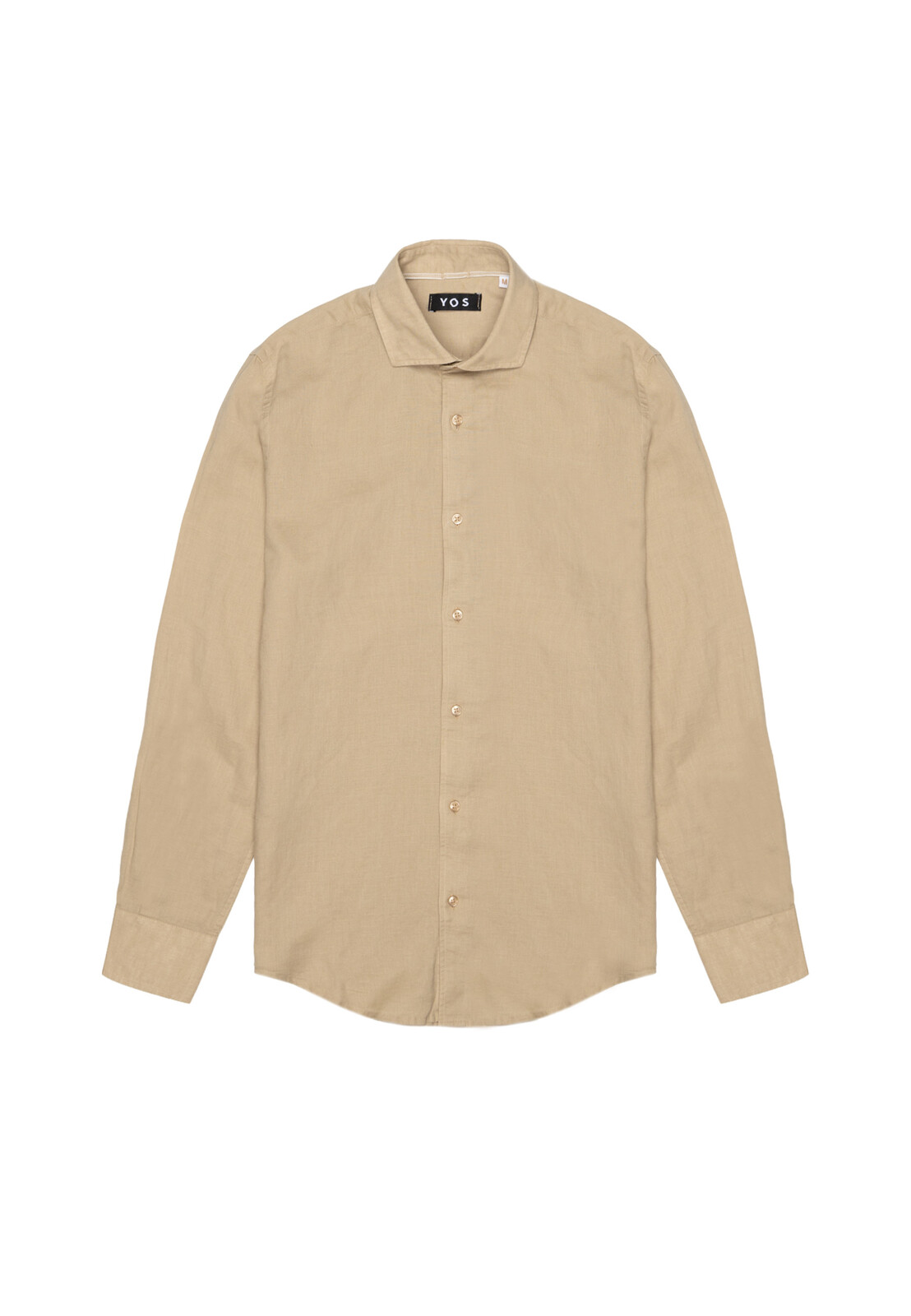 Pánská béžová košile z bavlny a lnu