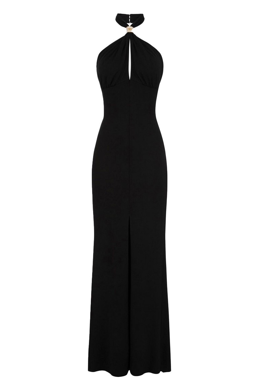 Černé koktejlové šaty s turtleneck výstřihem