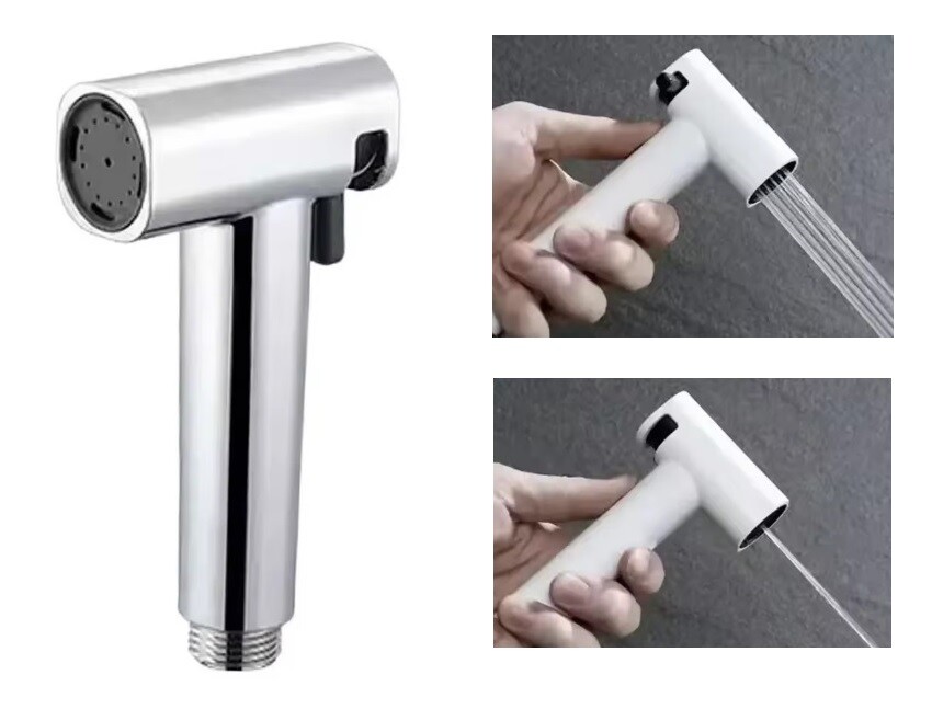 Eco produkty Sting bidetová sprška dvoufunkční se stopkou - klasický proud bideta a tenký soustředěný proud, chrom II JAKOST (MIKROVADY NA CHROMU)