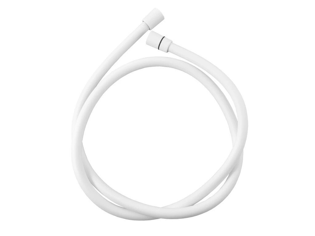 RAV Slezák Bílá sprchová hadice 150 cm, gumová, bílá matná