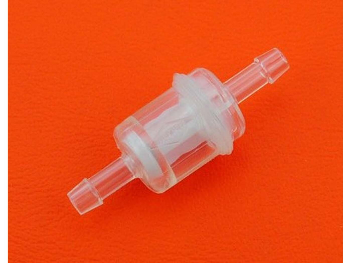 Karcoma Palivový filtr Karcoma, plastový, 6 mm, jemný filtr pro Zündapp CS, CX, Hai, M 50, Bergsteiger, GTS, C, KS, Star, Hercules Prima, M, Optima, K Ultra, MK, Kreidler Florett, Flory