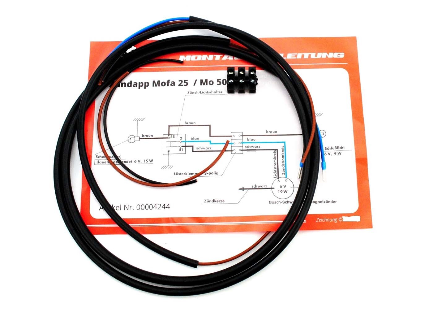 Kabelový svazek Goebel černý pro Zündapp, Bergsteiger M 25, 50, Moped, Moped