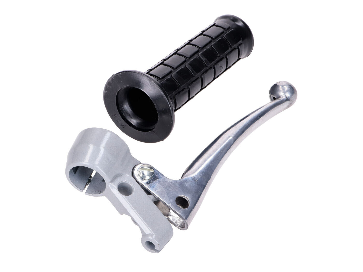 OEM Standard Páčka spojky s gumovým gripem, stříbrná, 22 mm, 100 mm, pro Zündapp, Kreidler Flory, Hercules, Puch, KTM, DKW