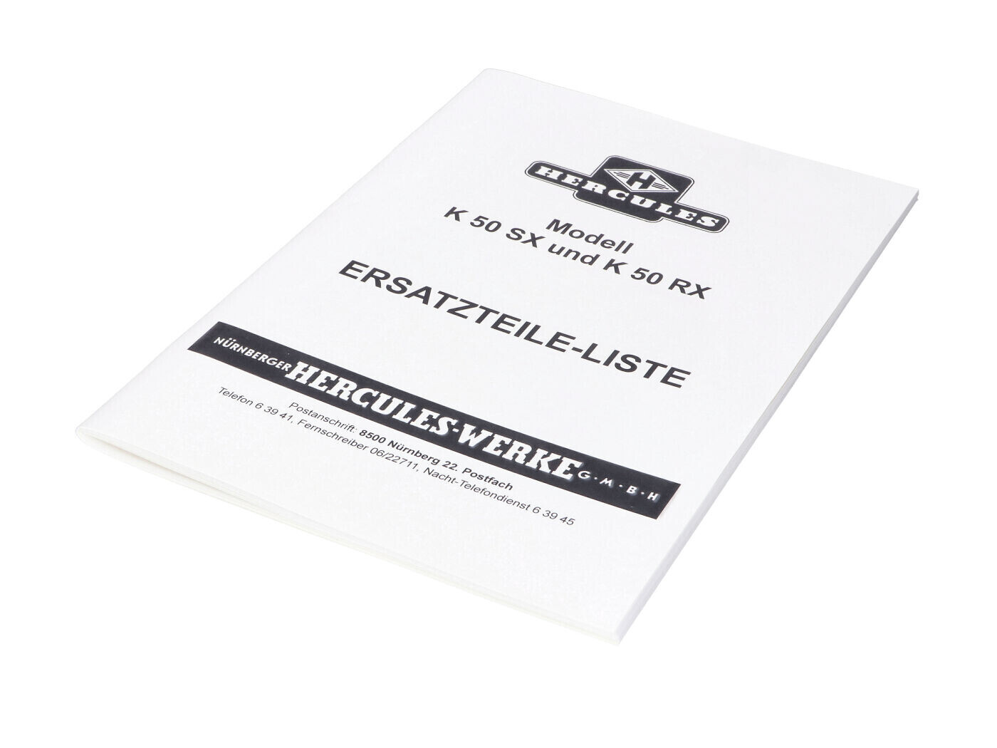 NTS Parts Seznam náhradních dílů Katalog dílů Podvozek pro Hercules K 50 SX RX moped