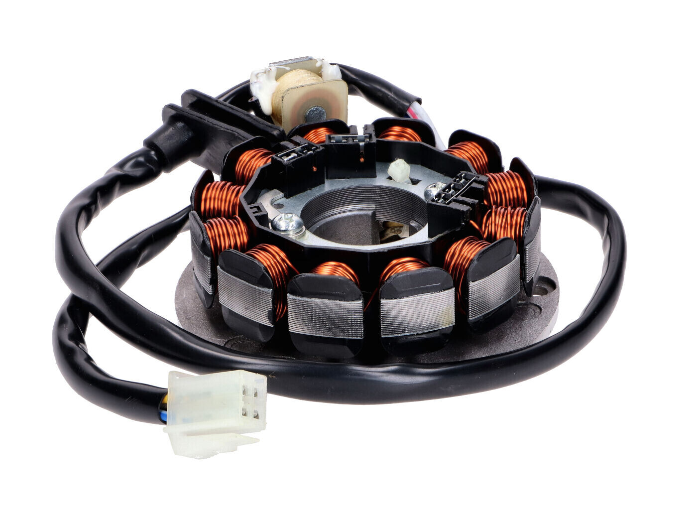 101 Octane Stator alternátoru 12 pólů pro Minarelli AM6 Euro4 Euro5