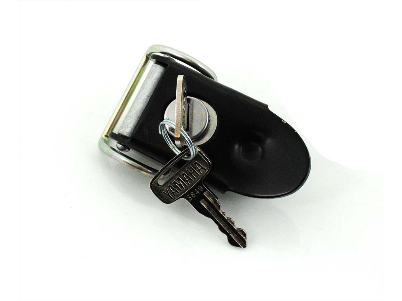 Diverse / Import Zámek sedla černý kovový pro Yamaha DT 50 M, RD 50 M