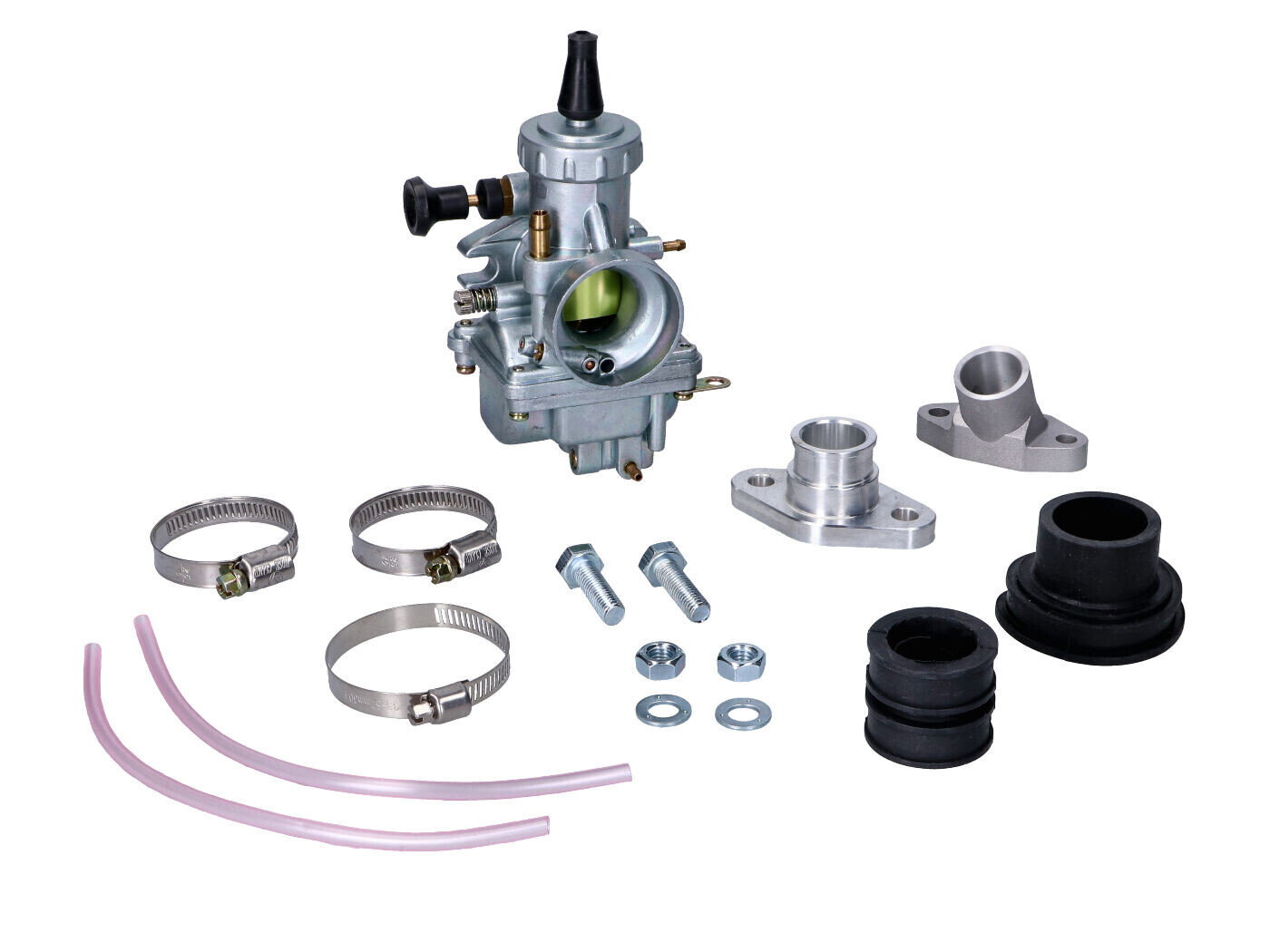 NTS Parts Karburátor 24 mm s přírubou sání a spojovací gumou pro Zündapp GTS 50, KS C 50