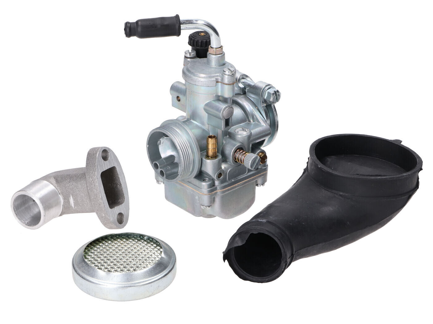 Diverse / Import Karburátor 19,5 mm tuningová sada s přírubou, gumou a vzduchovým filtrem pro Puch Maxi