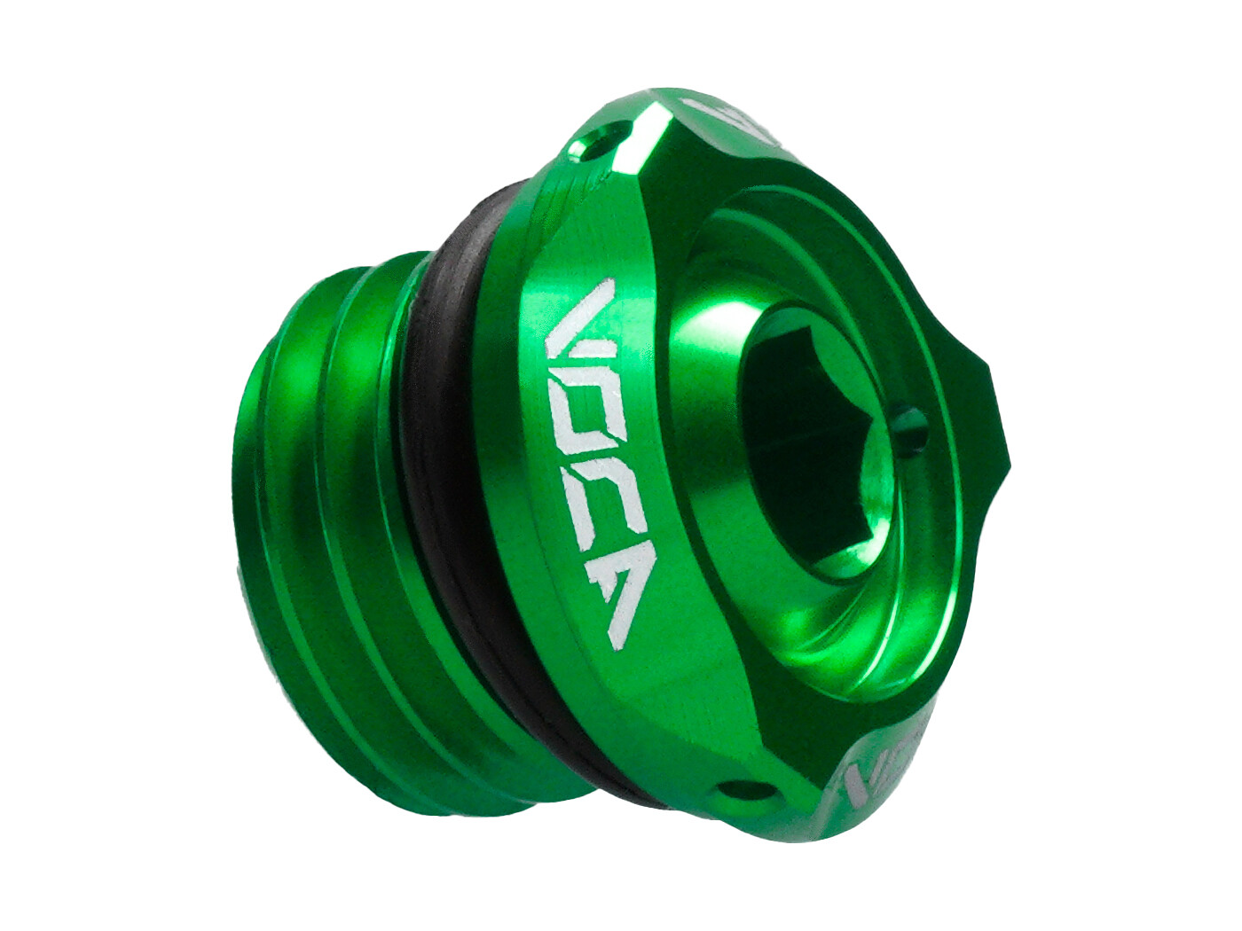 Voca Racing Víčko oleje VOCA V2 CNC zelené pro Derbi EBE050 D50B0