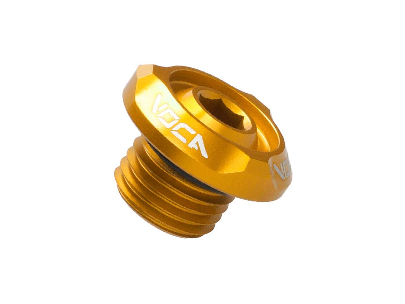 Olejový plnicí šroub Voca Racing M14x1,5 mm zlatý pro Minarelli horizontal