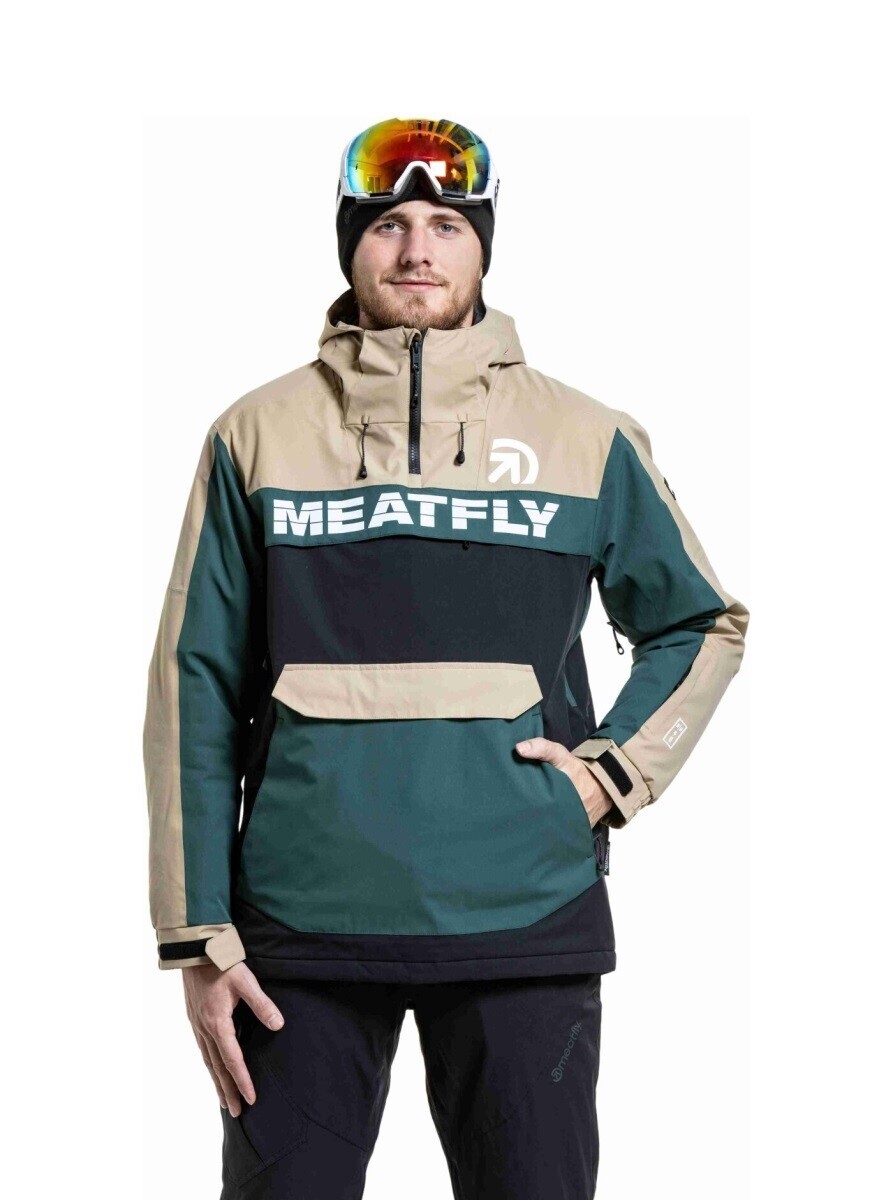 Pánská snb & ski bunda meatfly zenith černá/béžová s