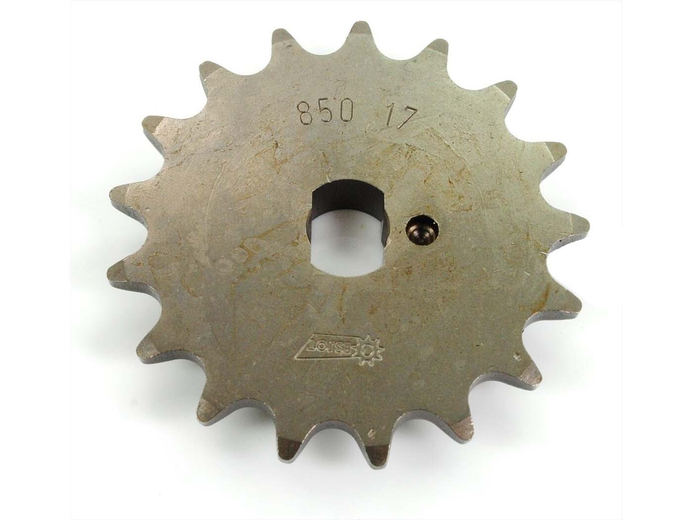 Pastorek Esjot ocelový 17 zubů 16x11 mm oválné uchycení pro Zündapp CS 25 Type 448-140, 448-141, Hai 448-150, CX 448-151, C 50 Sport 529, R Scooter 561, ZL Moped Mokick