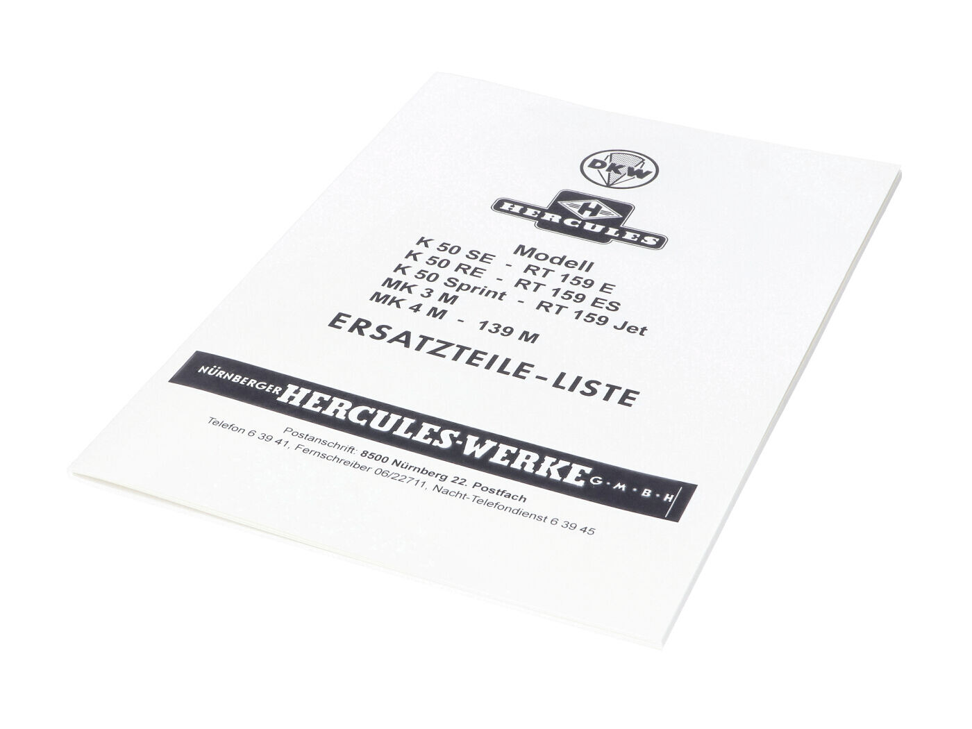 NTS Parts Katalog náhradních dílů pro DKW RT 159 139 M Mokick