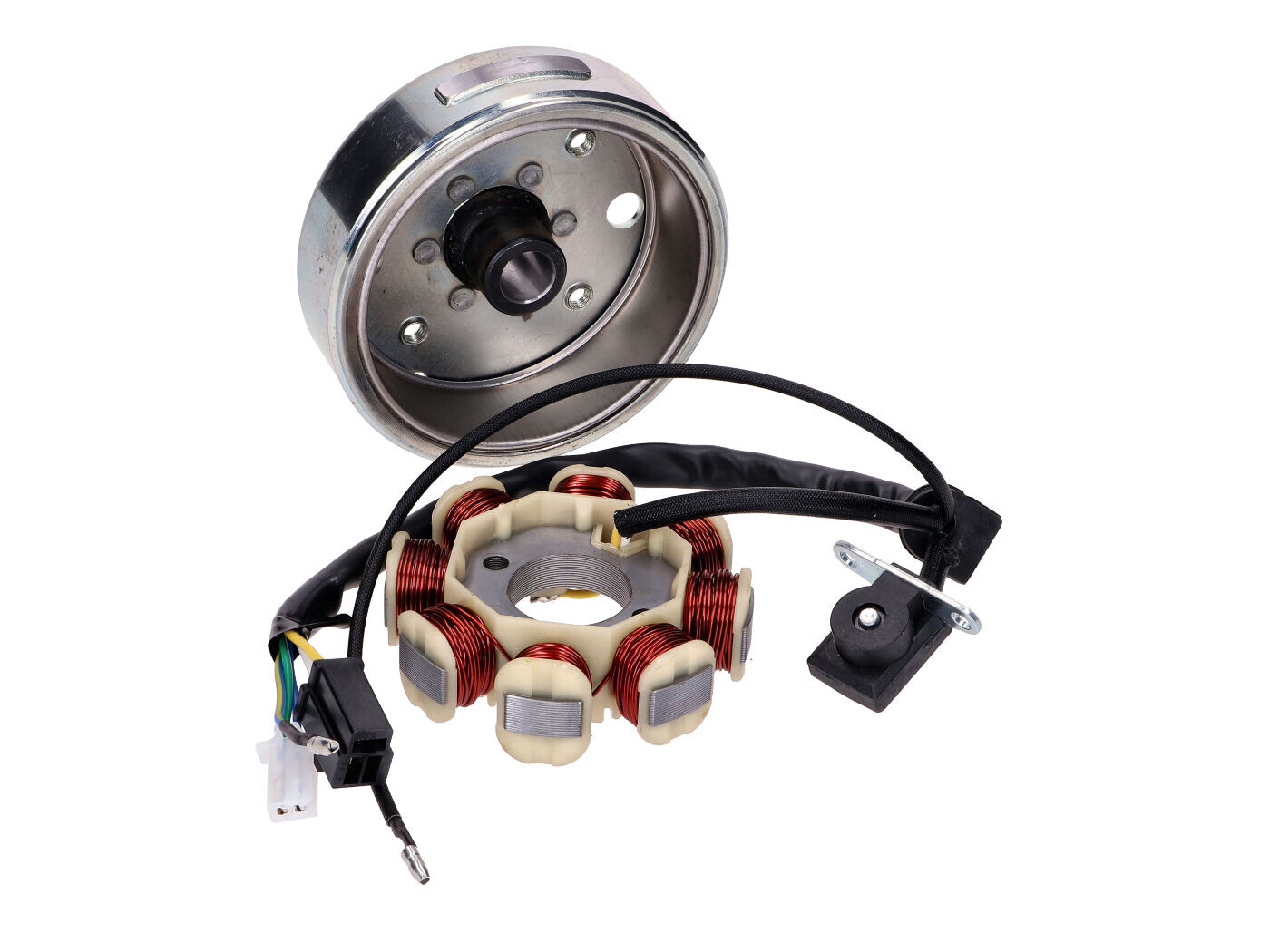 OEM Standard Stator alternátoru včetně setrvačníku pro čínské 4-taktní GY6 Euro4 45 km/h