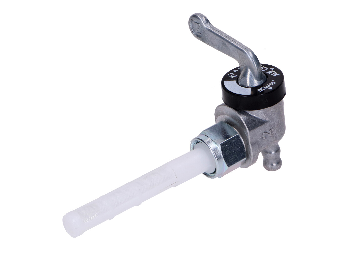 Palivový kohout Karcoma závit M12x1 se zadním vývodem pro Zündapp, CS, CX, Hai, GTS