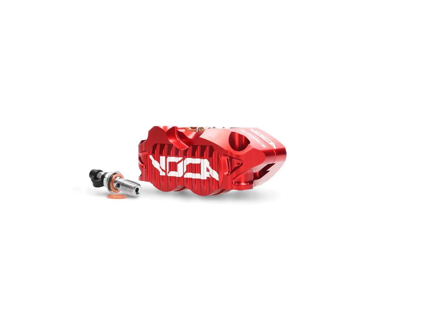 Brzdový třmen Voca Racing 25 mm G-Force Pro 4 pístky červený