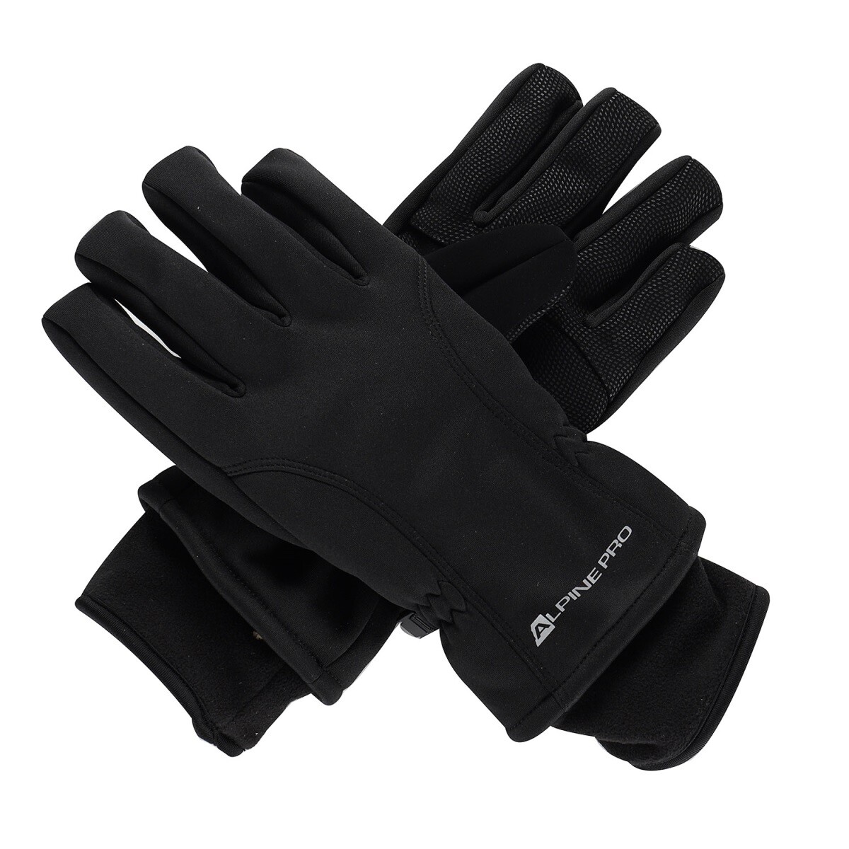 Lyžařské rukavice s membránou soft-shell alpine pro kahug černá s