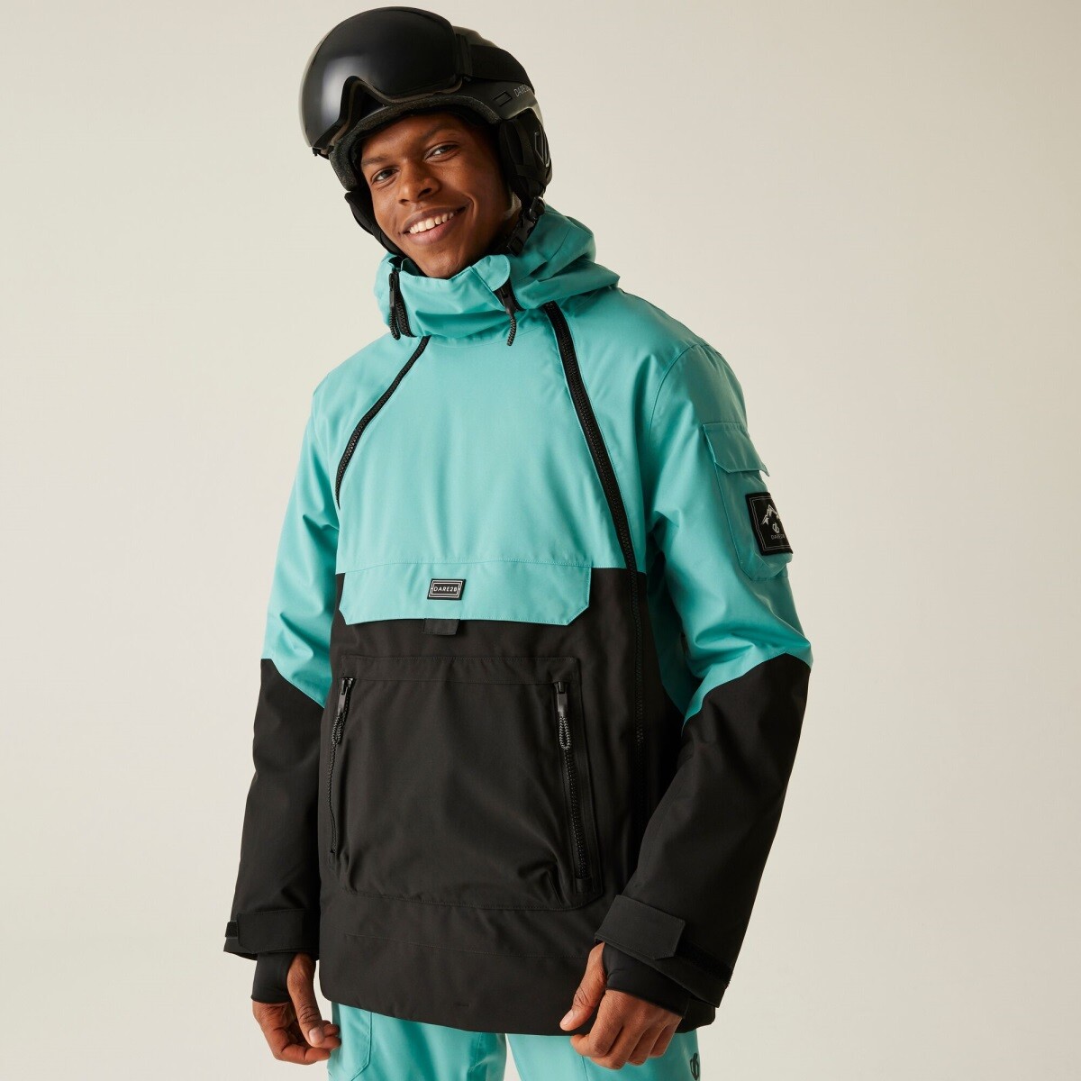 Pánská zimní lyžařská bunda dare2b tbar ii tyrkysová/černá s