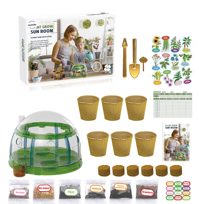 Mamido Dětská sada pro pěstování rostlin - skleník, semínka a příslušenství